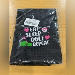 New eat, sleep, golf, repeat Golf Towel. Sealed.